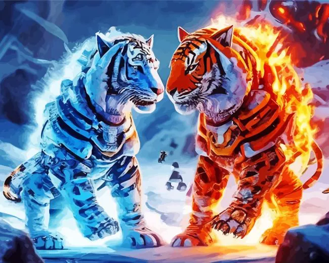 fire and ice tiger Diamond Paints Fire And Ice Tiger Diamond Painting
