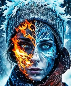 Fire And Ice Woman Diamond Painting