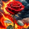Fire Rose Art Diamond Painting