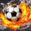 Flaming Soccer Ball Art Diamond Painting