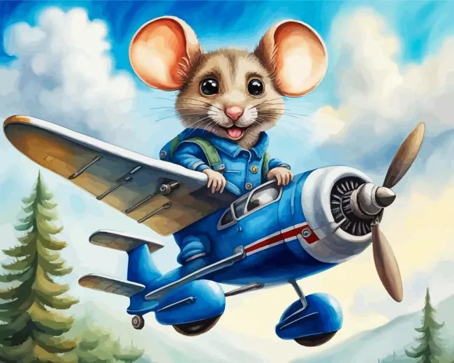 flight mouse art Diamond By Numbers Flight Mouse Art Diamond Painting