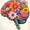 Floral Brain Diamond Painting
