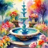 Floral Fountain Diamond Painting