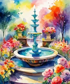 Floral Fountain Diamond Painting