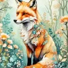 Floral Fox Art Diamond Painting