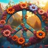 Floral Peace Sign Diamond Painting