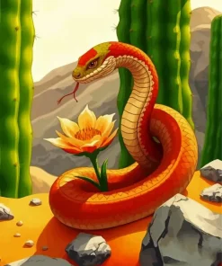 Flower And Snake Diamond Painting