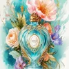 Flower Blue Perfume Bottle Diamond Painting