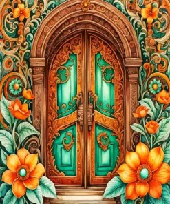 Flower Doors Art Diamond Painting