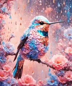 Flower Hummingbird Art Diamond Painting