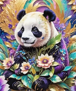 Flower Panda Art Diamond Painting