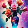 Flower Vase With Roses Diamond Painting