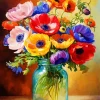 Flowers On Glass Diamond Painting