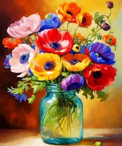 Flowers On Glass Diamond Painting