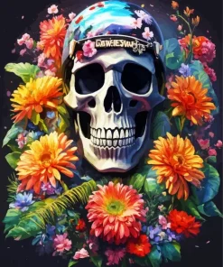 Flowers Skull Art Diamond Painting
