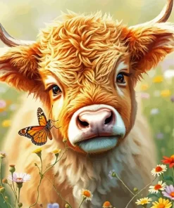 Fluffy Calf Animal Diamond Painting