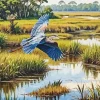 Flying Heron Art Diamond Painting