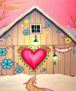 Folk Art Barn Diamond Painting