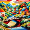 Folk Art Landscape Diamond Painting
