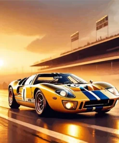 Ford GT40 Gold Diamond Painting