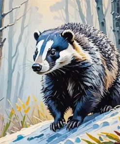 Forest Badger Animal Art Diamond Painting