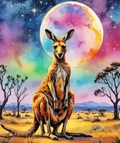 Forest Kangaroo Animal Art Diamond Painting