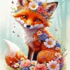 Fox Flower Art Diamond Painting