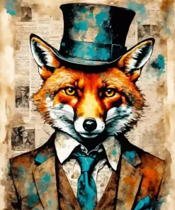 Fox Gentleman Art Diamond Painting
