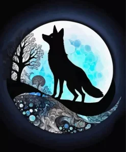 Fox Silhouette Art Diamond Painting