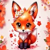 Fox With Flower Diamond Painting