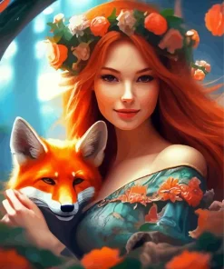 Fox Woman Art Diamond Painting
