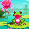 Frog In Flower Diamond Painting