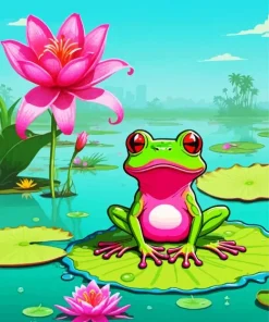 Frog In Flower Diamond Painting