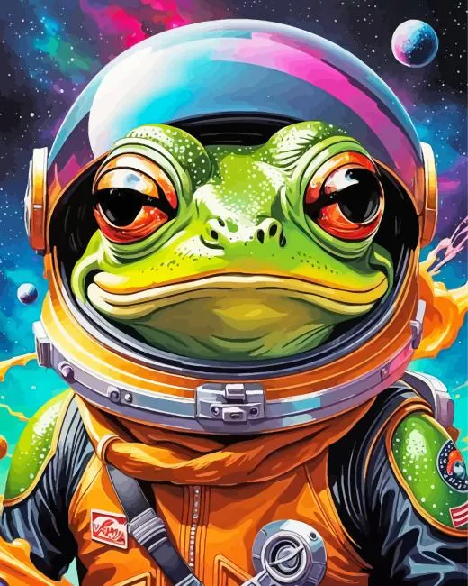 frog in space art Diamond By Numbers Frog In Space Art Diamond Painting