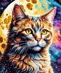 Full Moon And Cat Art Diamond Painting