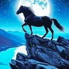 Full Moon Horse Silhouette Diamond Painting