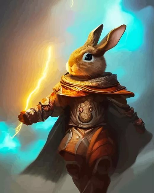 funny bunny warrior Diamond Paintings Funny Bunny Warrior Diamond Painting