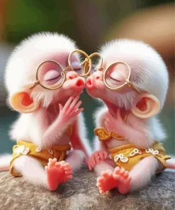 Funny Little Monkeys Diamond Painting