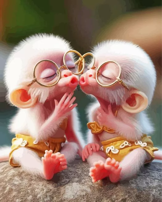 funny little monkeys Diamond Paintings Funny Little Monkeys Diamond Painting