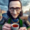 Funny Loki Drinking Coffee Diamond Painting