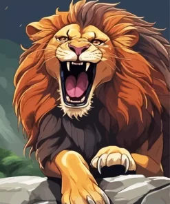 Furious Lion Art Diamond Painting