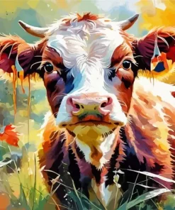 Furry Baby Cow Art Diamond Painting