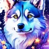 Galaxy Pomsky Diamond Painting