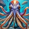Giant Squid Art Diamond Painting