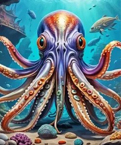 Giant Squid Art Diamond Painting