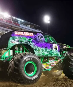 Grave Digger Truck Diamond Painting