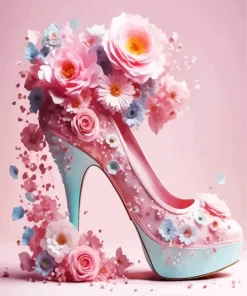 High Heels Flowers Diamond Painting