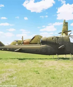 Huey Helicopter With Shark Teeth Diamond Painting