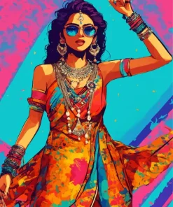 Indian Girl Pop Art Diamond Painting