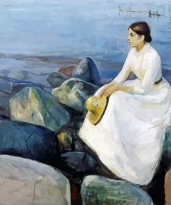 Inger On The Beach By Edvard Munch Diamond Painting